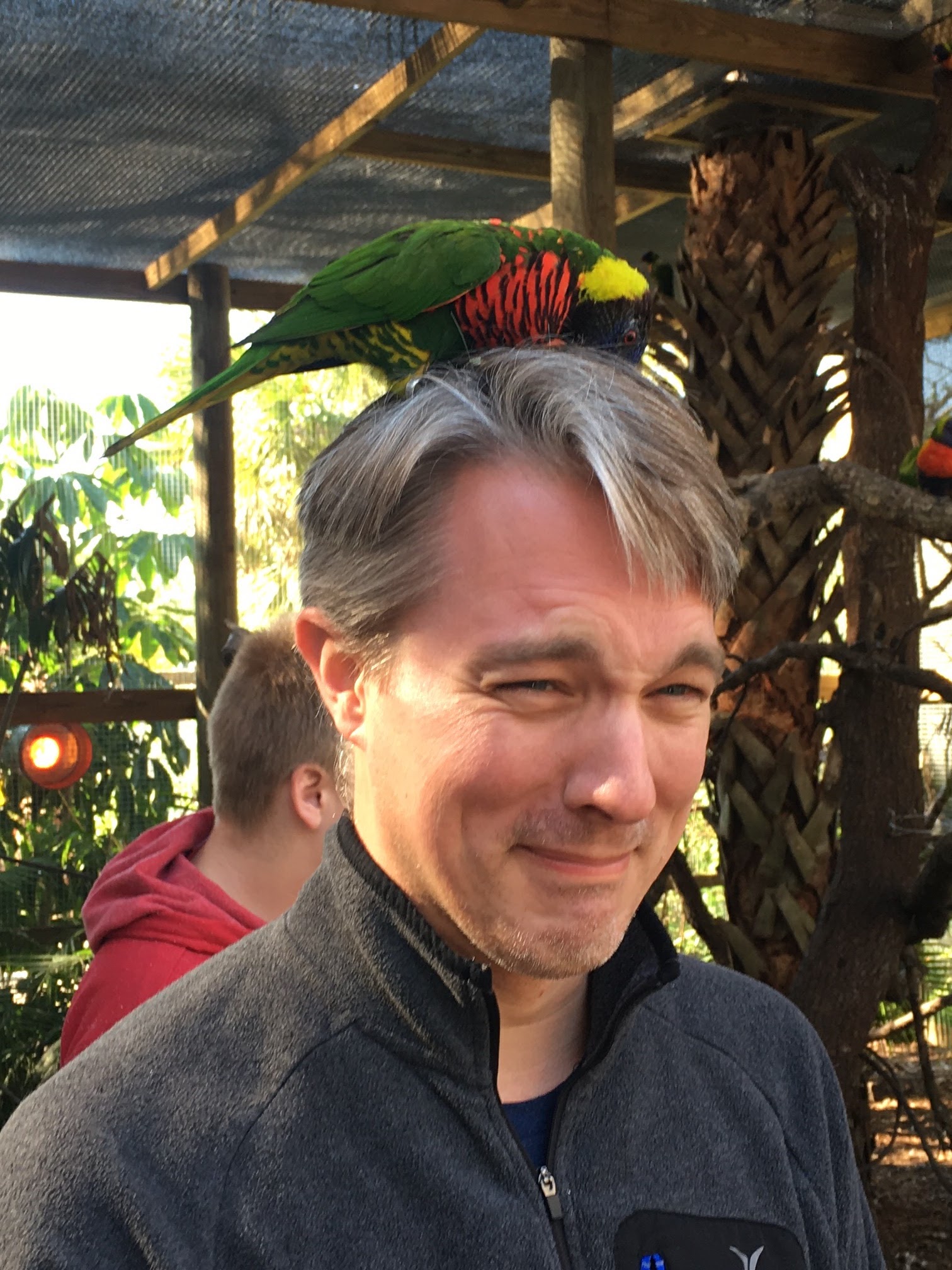 TJ and a rainbow lorikeet